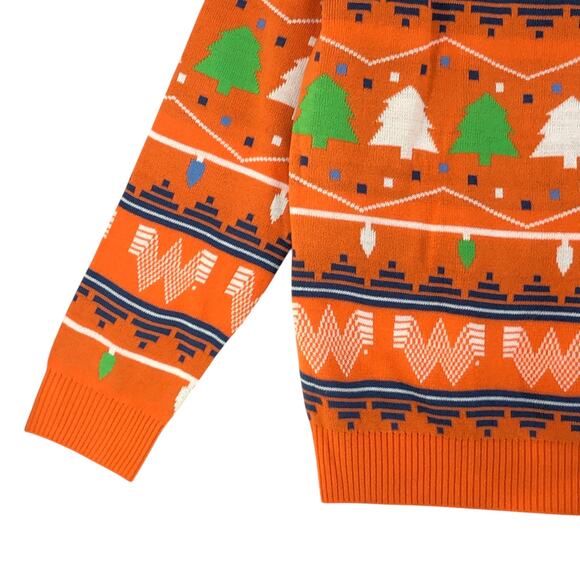 Whataburger Mens Size S Sweater Ugly Christmas Knit Lightweight Crewneck Orange - Picture 4 of 16